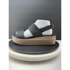 CROCS Literide Brooklyn Low Wedge Platform Sandals Womens Size 9 Black Shoes